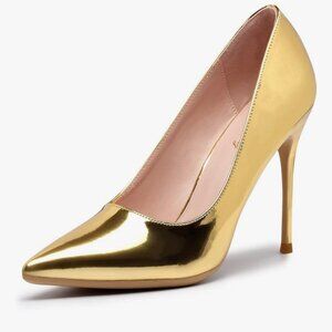 Gold Mirror Stiletto Pumps – Size 9 | Worn Once – Like New